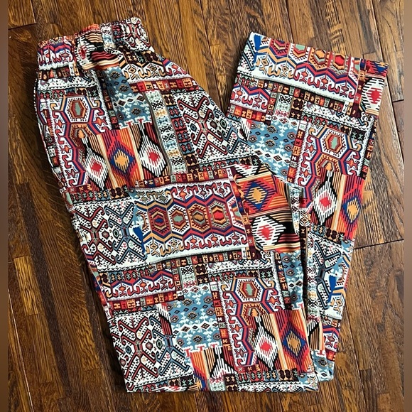 BDG Urban Outfitters Geometric Pull-on Pant in Red / Multicolor in Small - Picture 8 of 8